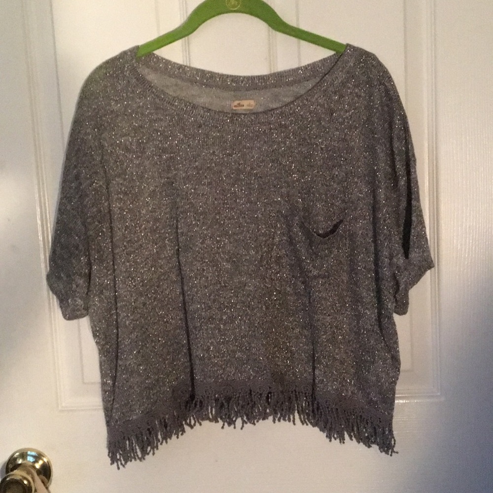 Crop shimmer top
